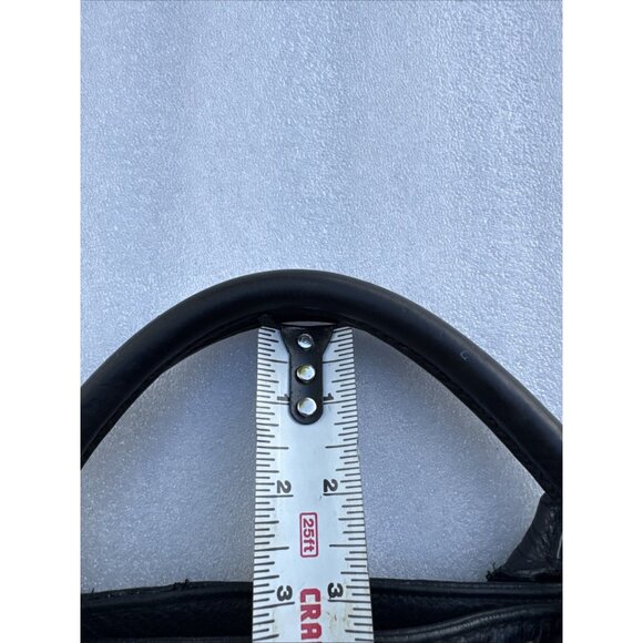 Michael Kors Black Leather Chain Whipstitch Satchel Handbag - Picture 13 of 14